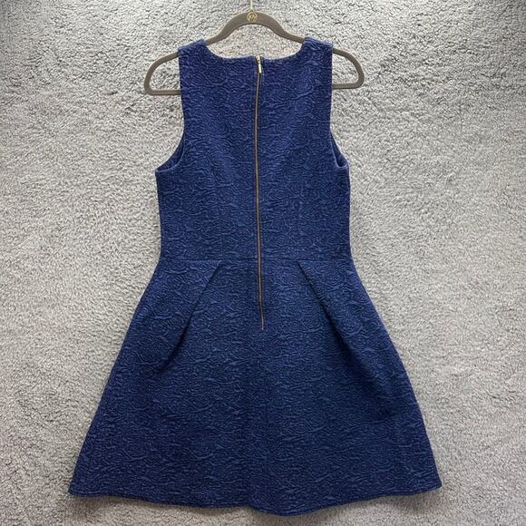 Closet London Women's Size 12 Blue Sleeveless Fit and Flair Dress Back Zip - Picture 6 of 8